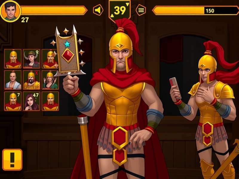 Intense Mustard Gladiators character selection screen